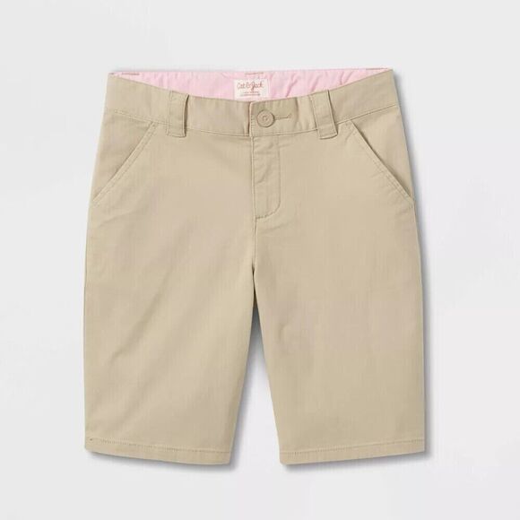 Cat & Jack Girls' School Uniform  Shorts Khaki Size 18 - Picture 1 of 2